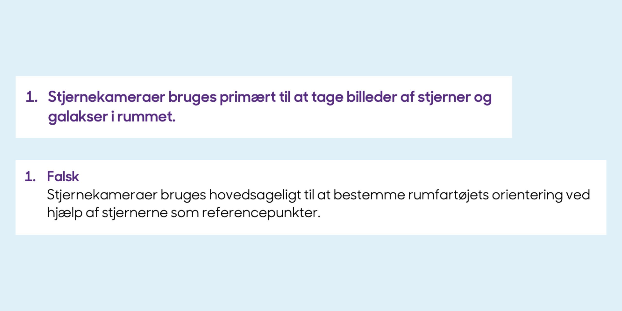 Sandt/falsk om stjernekameraer